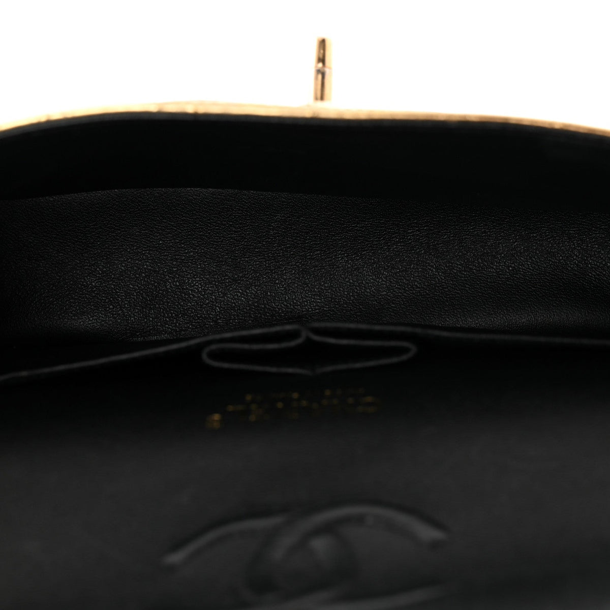Metallic Calfskin Crocodile Embossed Cocodile Small Double Flap Gold wholesalehk.shop