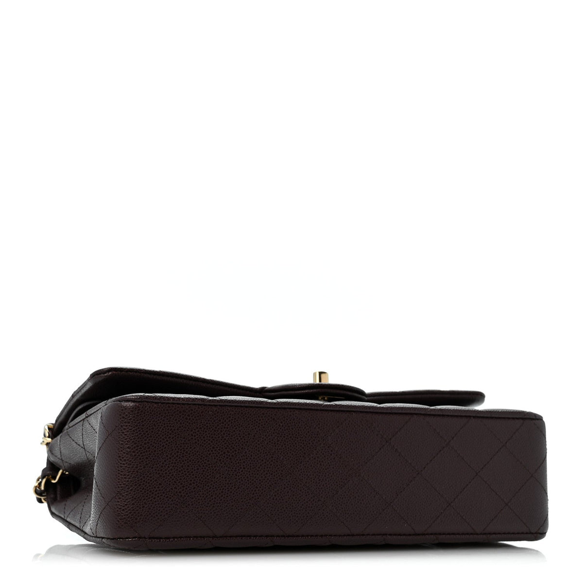 Caviar Quilted Medium Double Flap Dark Brown wholesalehk.shop