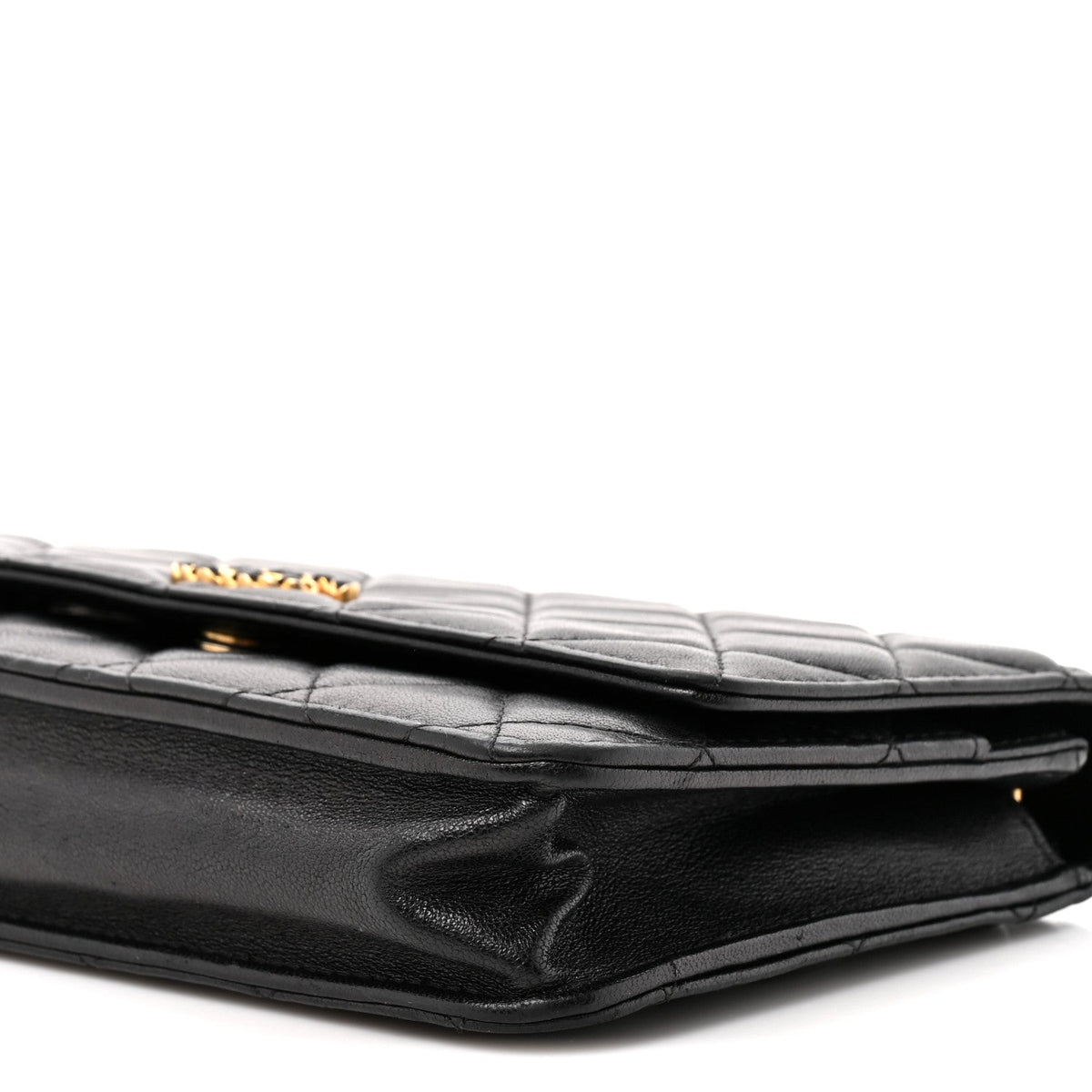 Lambskin Quilted Infinity Wallet On Chain WOC Black wholesalehk.shop