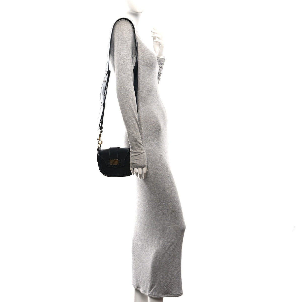 Calfskin Mini D Fence Saddle Bag Black wholesalehk.shop