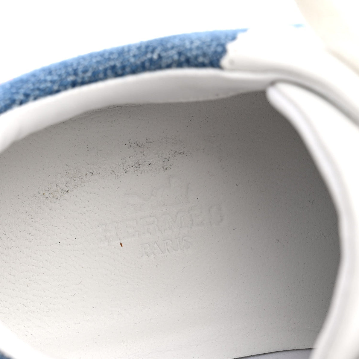 Denim Suede Goatskin Bouncing Sneakers 37.5 Bleu Clair White wholesalehk.shop