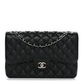 Caviar Quilted Jumbo Double Flap Black wholesalehk.shop