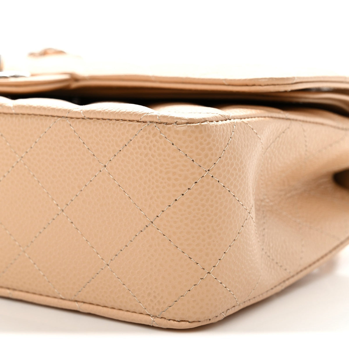 Caviar Quilted Medium Double Flap Beige wholesalehk.shop