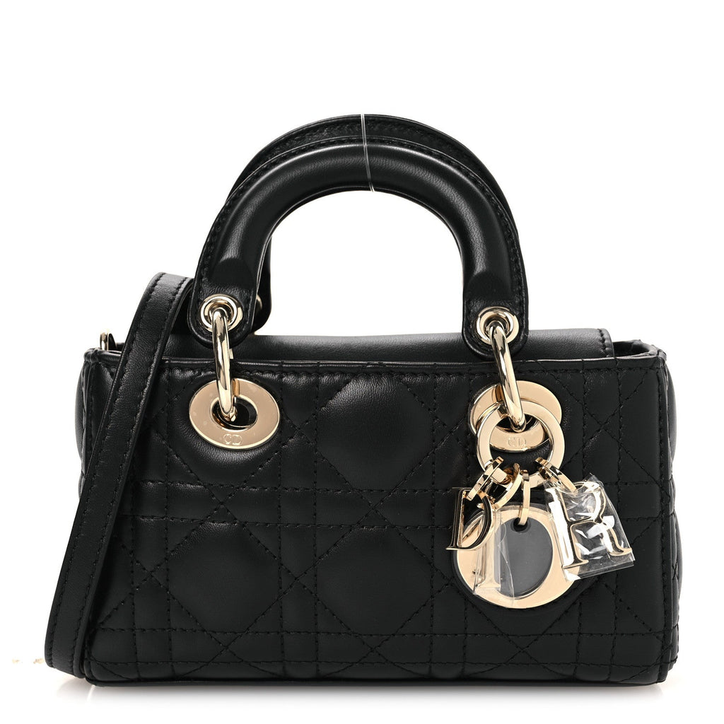 Lambskin Cannage Micro Lady D-Joy Black wholesalehk.shop