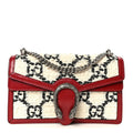 Tweed GG Monogram Small Dionysus Shoulder Bag White Black Romantic Cherry wholesalehk.shop