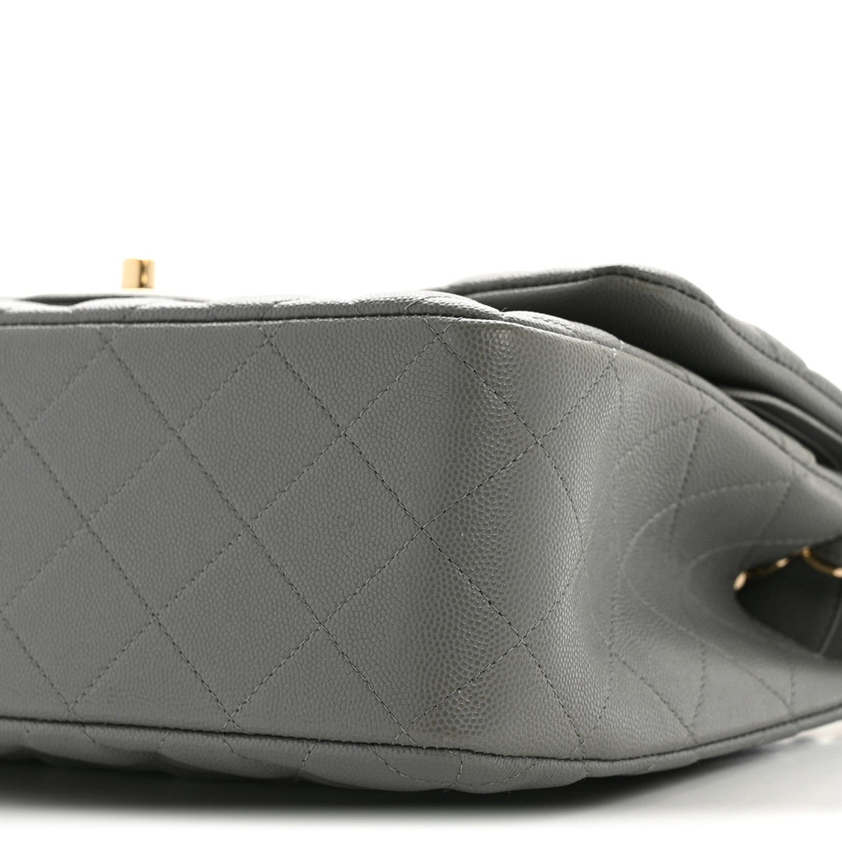 Caviar Quilted Jumbo Double Flap Grey wholesalehk.shop