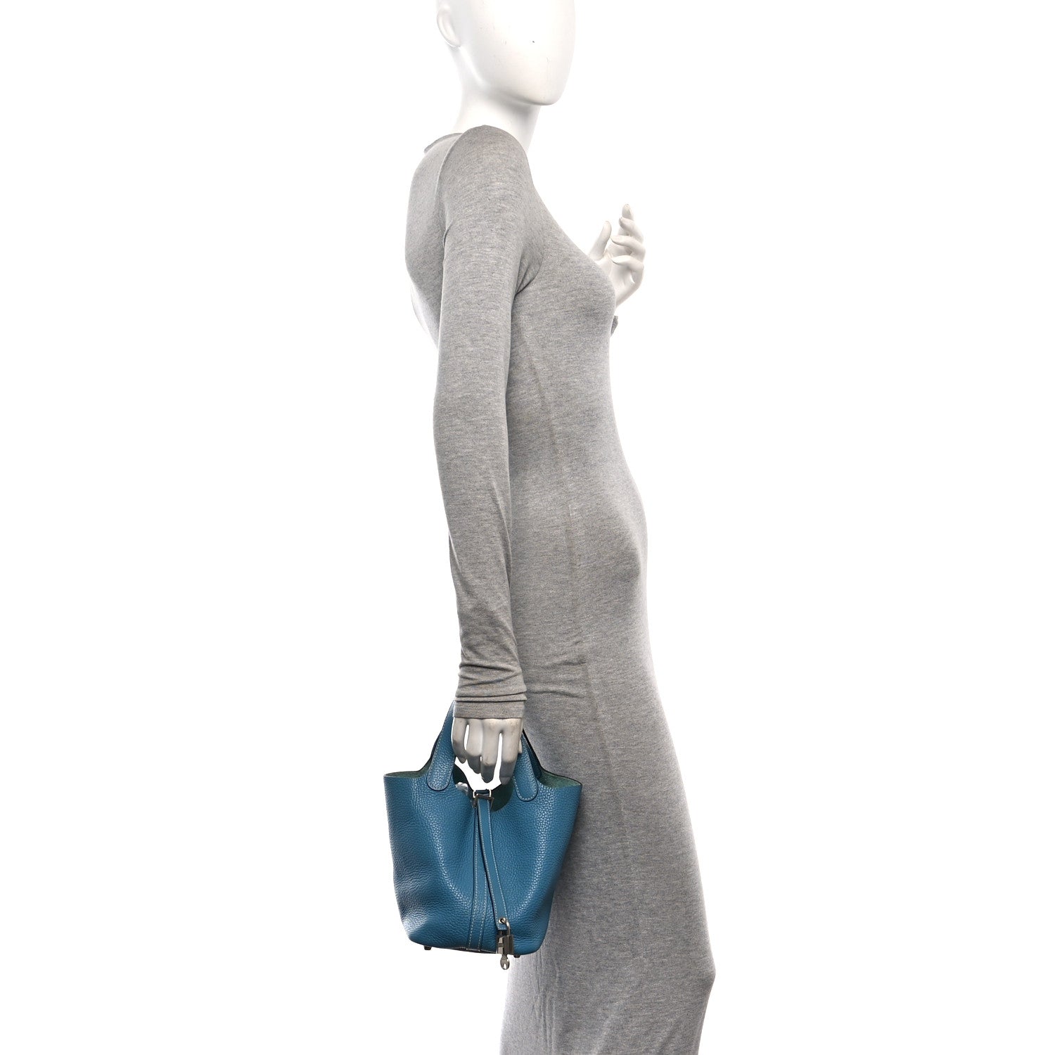 Taurillon Clemence Picotin Lock 18 PM Blue Jean £¨ Direct shipment via from wholesalehk.shop