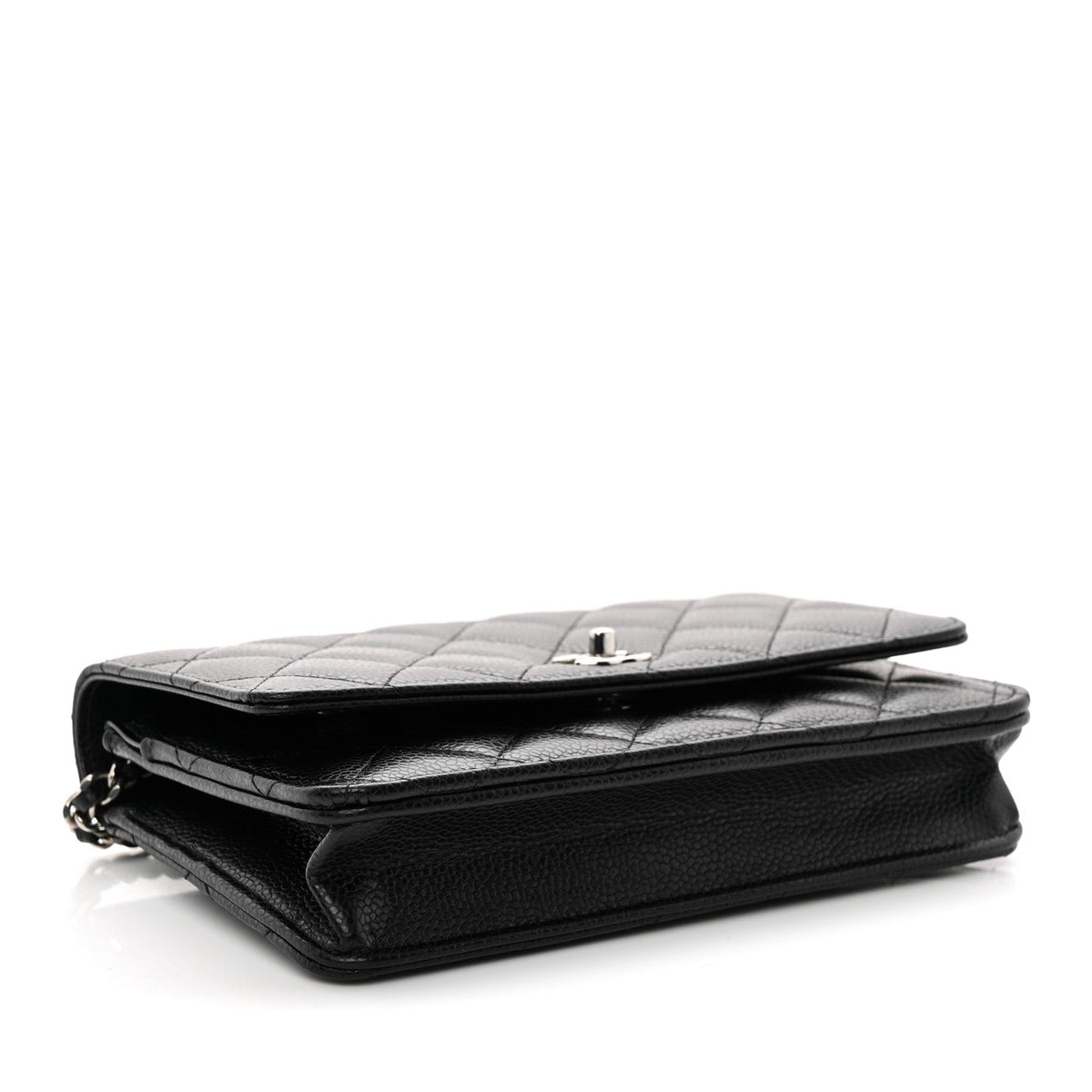 Caviar Quilted CC Turnlock Wallet On Chain WOC Black wholesalehk.shop