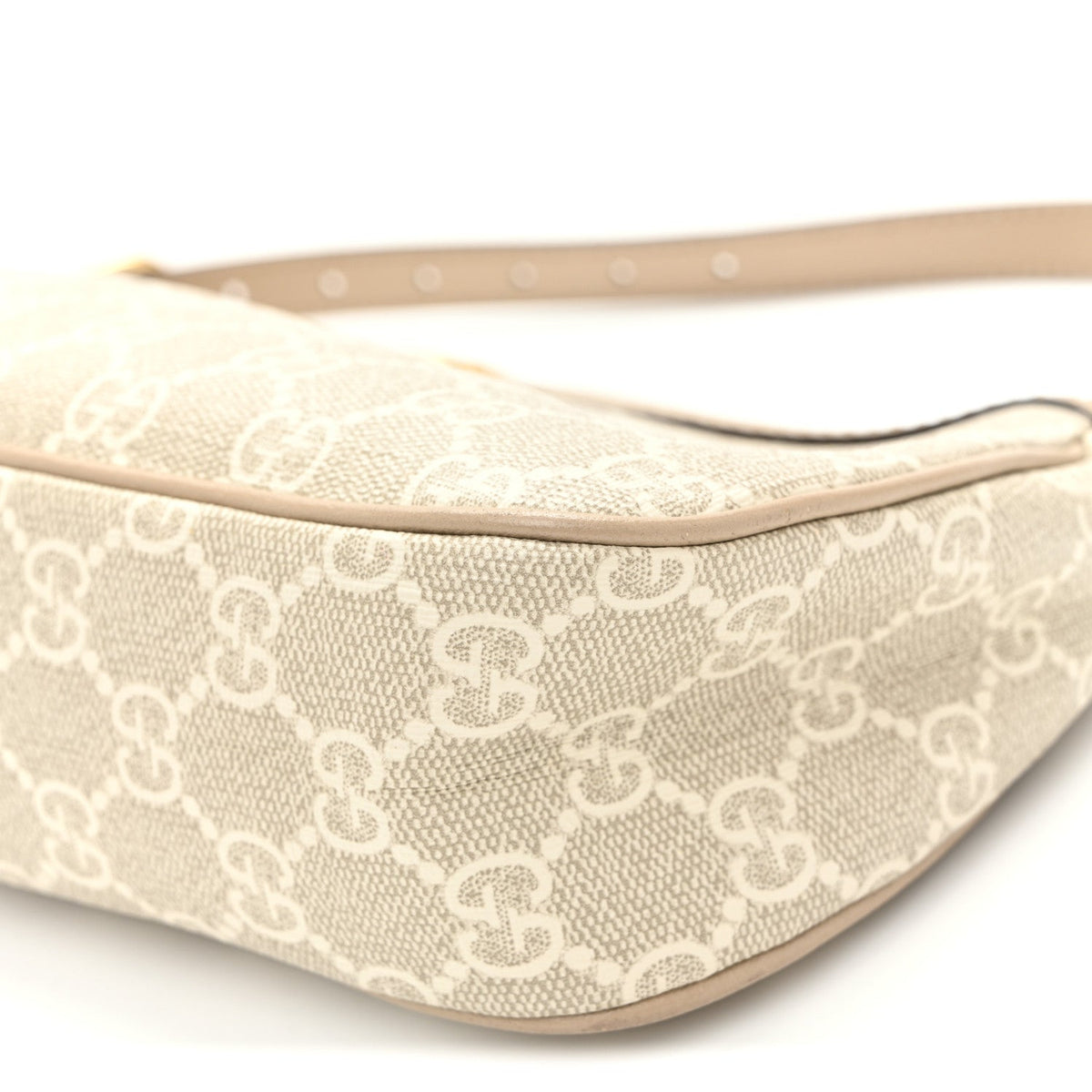 GG Supreme Monogram Textured Dollar Calfskin Small Ophidia Hobo Beige Mystic White Oatmeal wholesalehk.shop