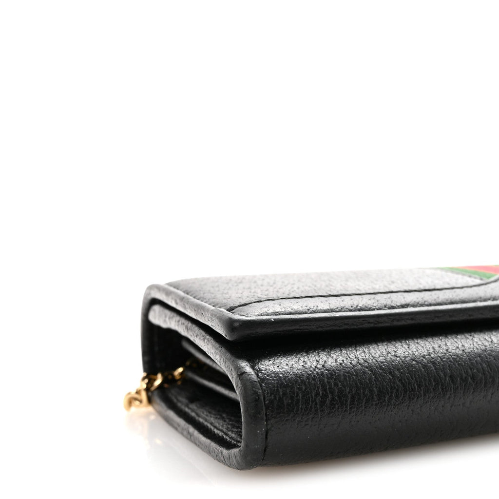 Dollar Calfskin Web Ophidia Wallet On Chain Black wholesalehk.shop