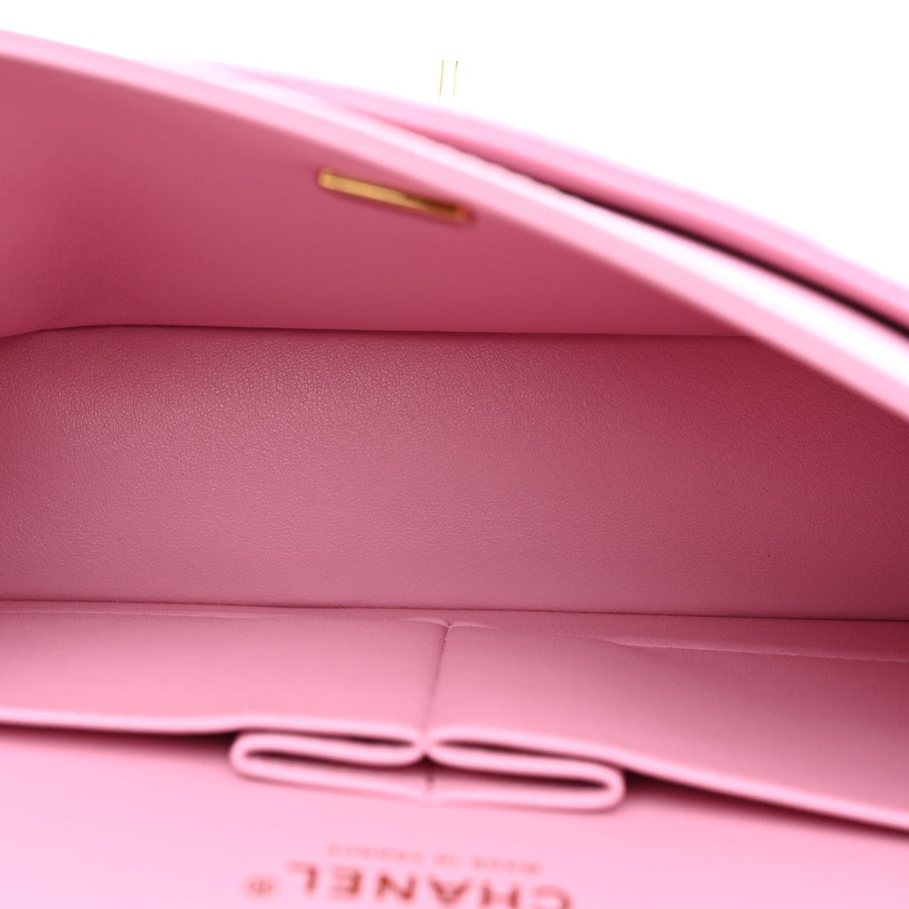 Caviar Quilted Medium Double Flap Light Pink wholesalehk.shop