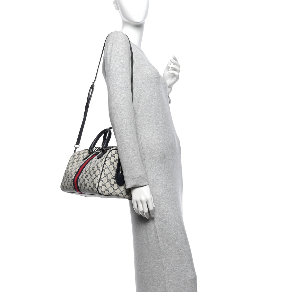 GG Supreme Monogram Web Medium Ophidia Top Handle Bag Beige Blue wholesalehk.shop