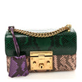 Snakeskin Small Padlock Shoulder Bag Green Pink Purple £¨ Direct shipment via from wholesalehk.shop