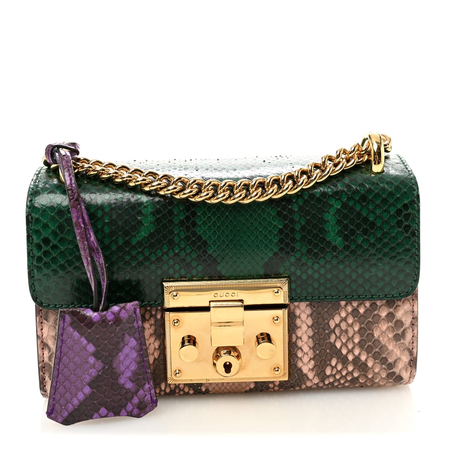 Snakeskin Small Padlock Shoulder Bag Green Pink Purple £¨ Direct shipment via from wholesalehk.shop