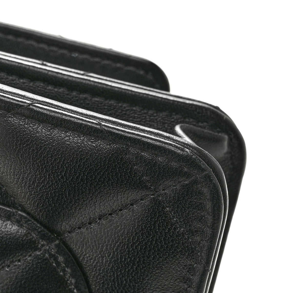 Lambskin Quilted Logo WOC Wallet On Chain Black wholesalehk.shop