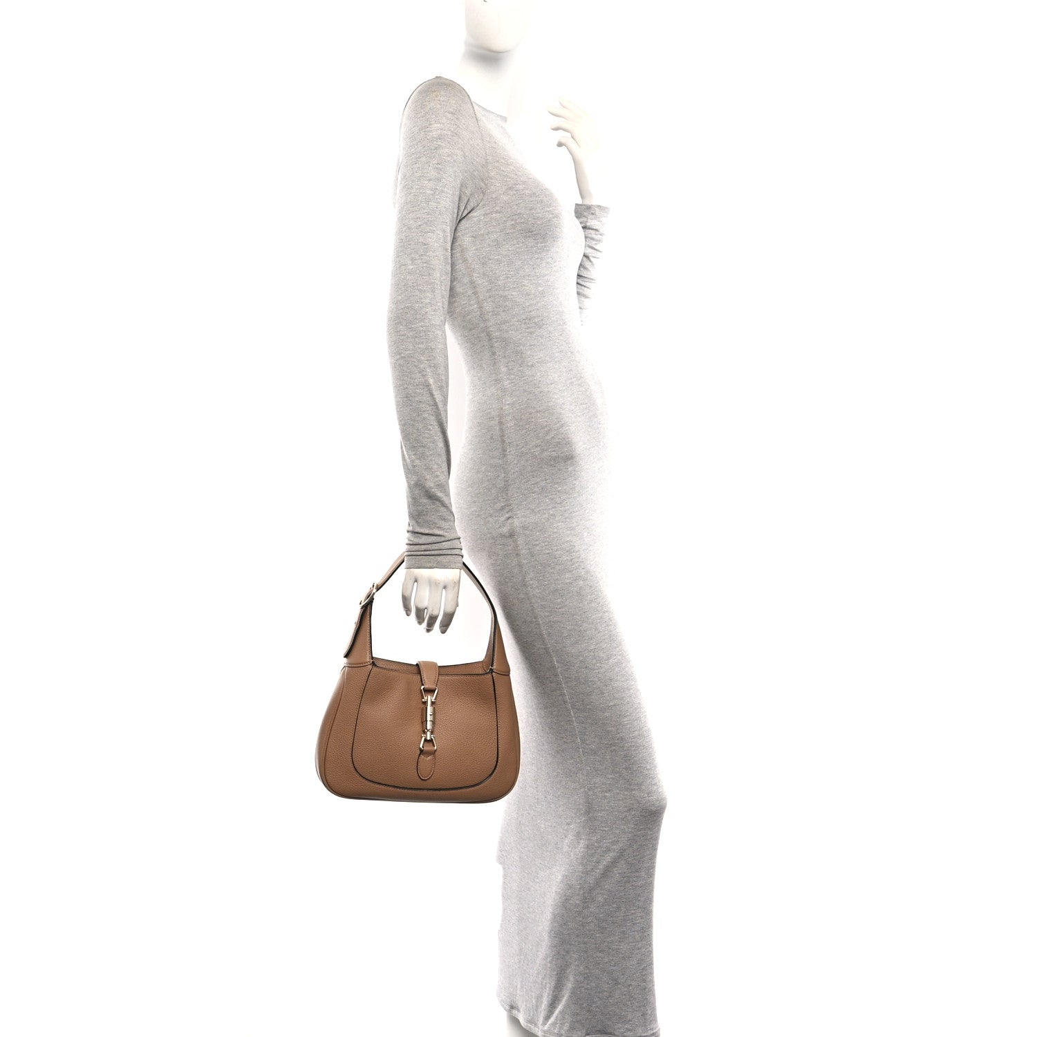 Grained Calfskin Web Medium Jackie 1961 Hobo Taupe £¨ Direct shipment via from wholesalehk.shop