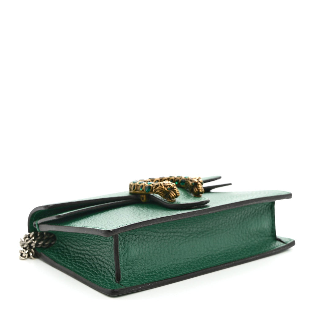 Dollar Calfskin Crystal Super Mini Dionysus Shoulder Bag Emerald wholesalehk.shop