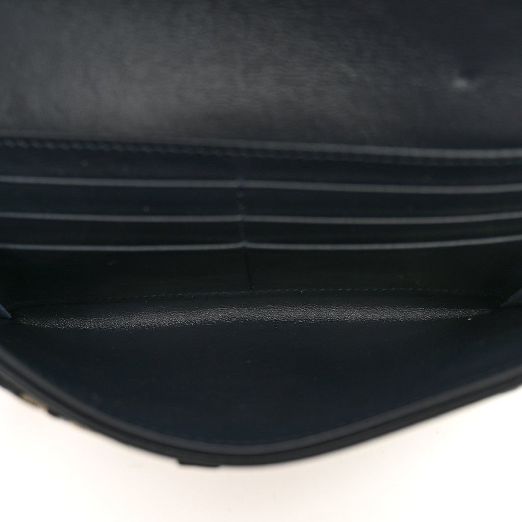 Oblique Saddle Chain Long Wallet Blue wholesalehk.shop