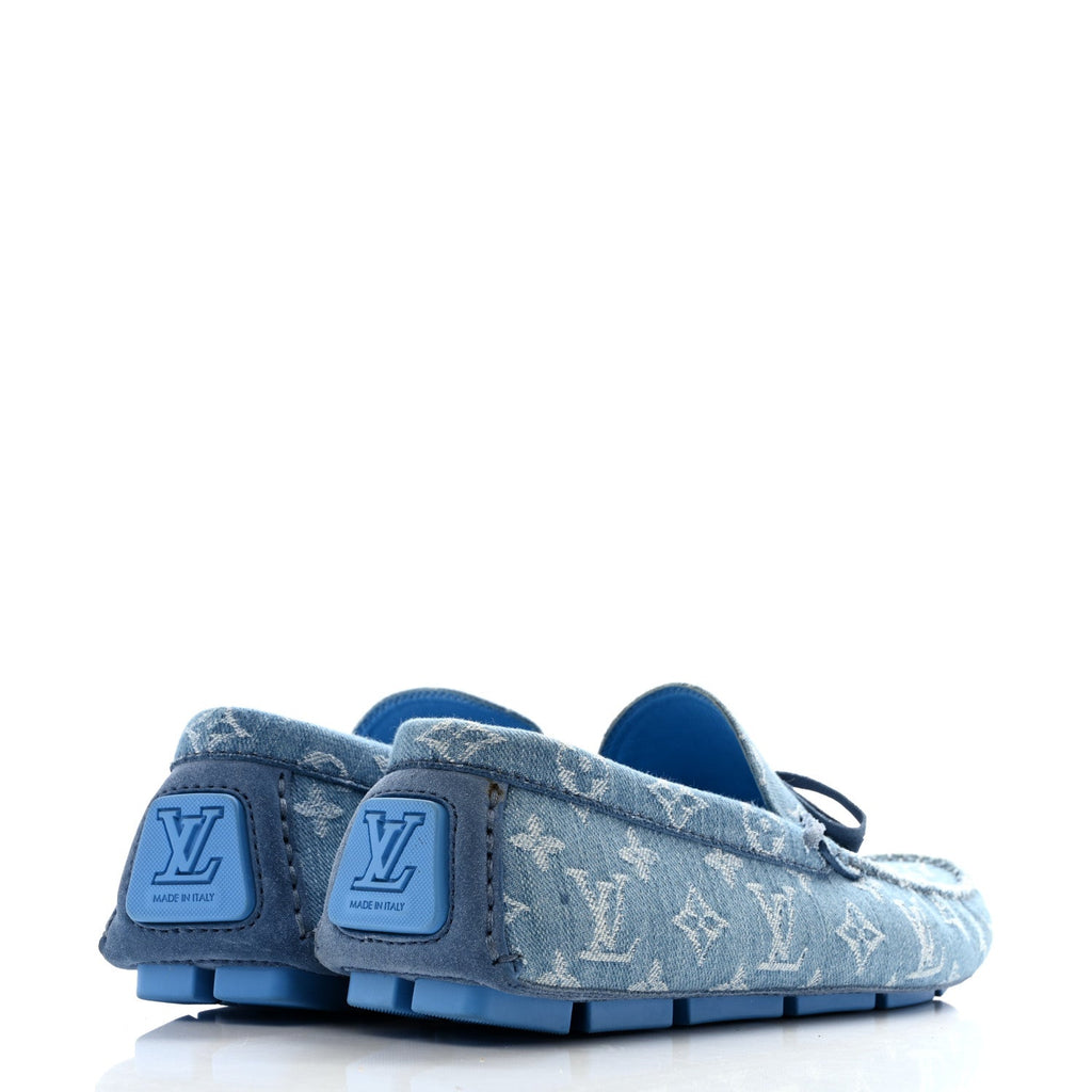 Monogram Denim Mens Driver Moccasin Loafers 8 Blue £¨ Direct shipment via from wholesalehk.shop