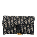 Oblique Saddle Chain Long Wallet Blue wholesalehk.shop