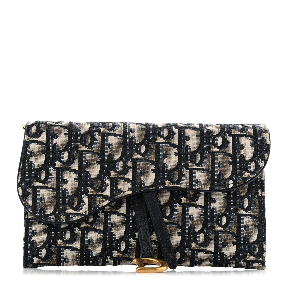 Oblique Saddle Chain Long Wallet Blue wholesalehk.shop