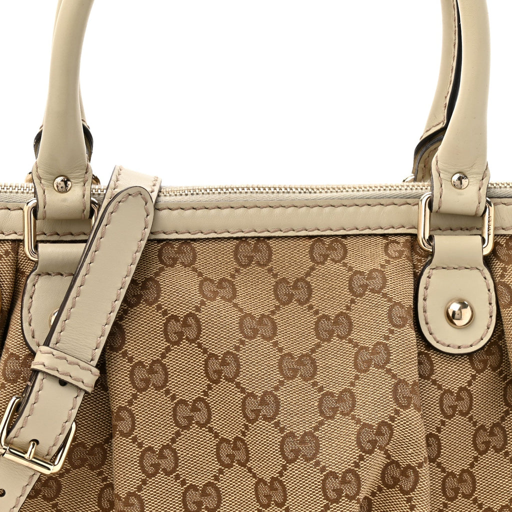 Monogram Margaux Calfskin Medium Sukey Top Handle Bag Beige Ebony Mystic White wholesalehk.shop