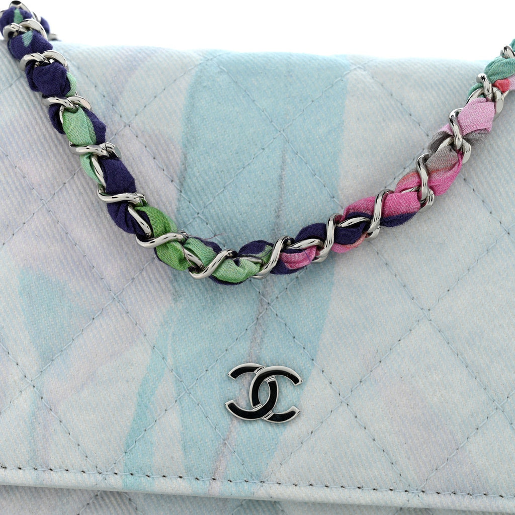Canvas Quilted Jungle Jeans Wallet on Chain WOC Multicolor wholesalehk.shop
