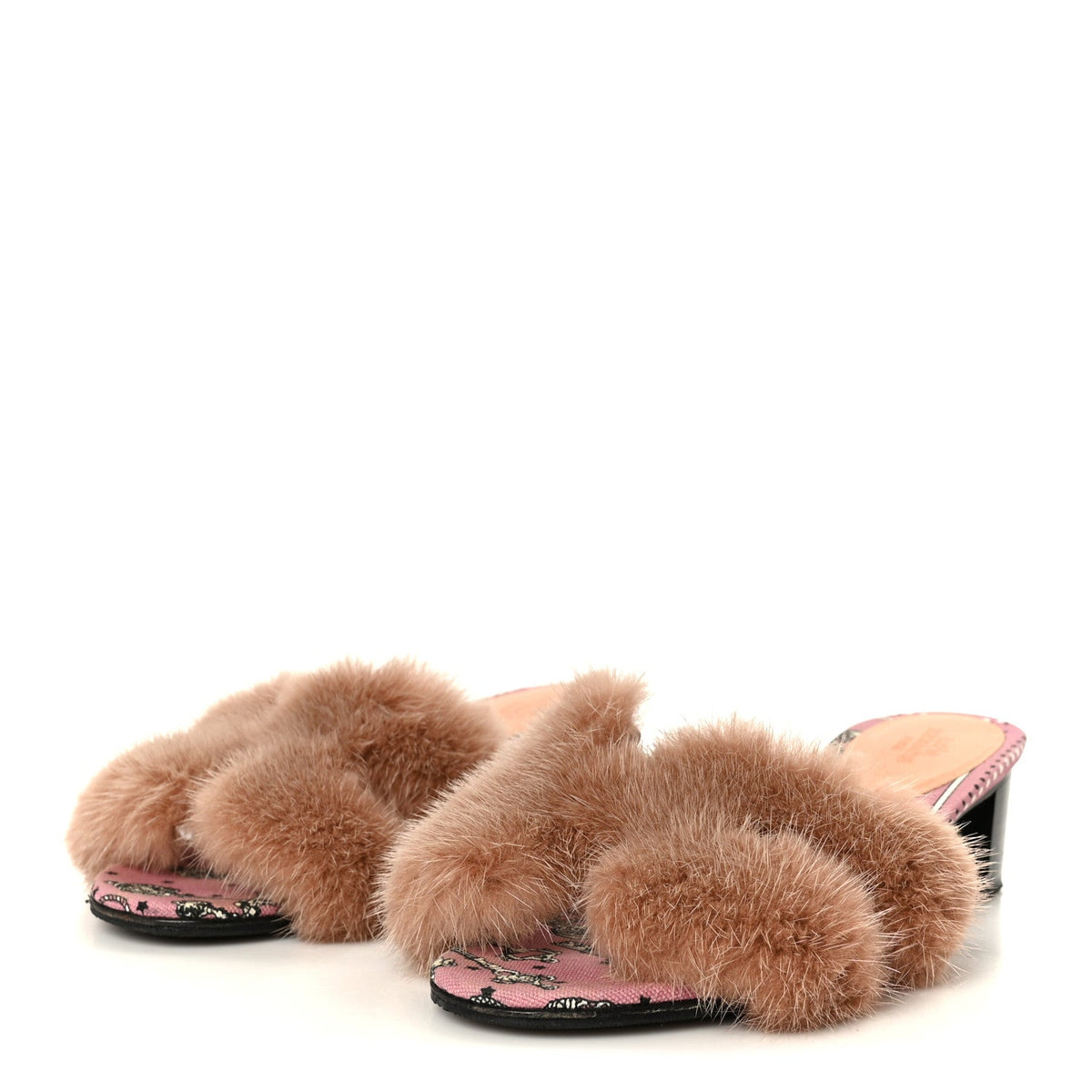 Mink Fur Oasis Sandals 35 Granit Pink wholesalehk.shop