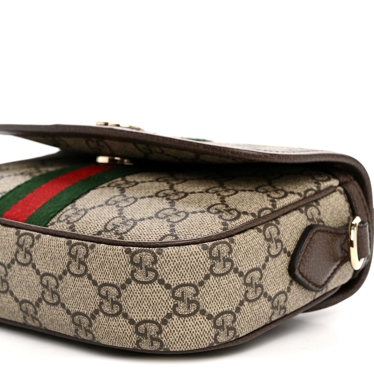 GG Supreme Monogram Textured Dollar Calfskin Small Ophidia Top Handle Shoulder Bag Beige Brown wholesalehk.shop