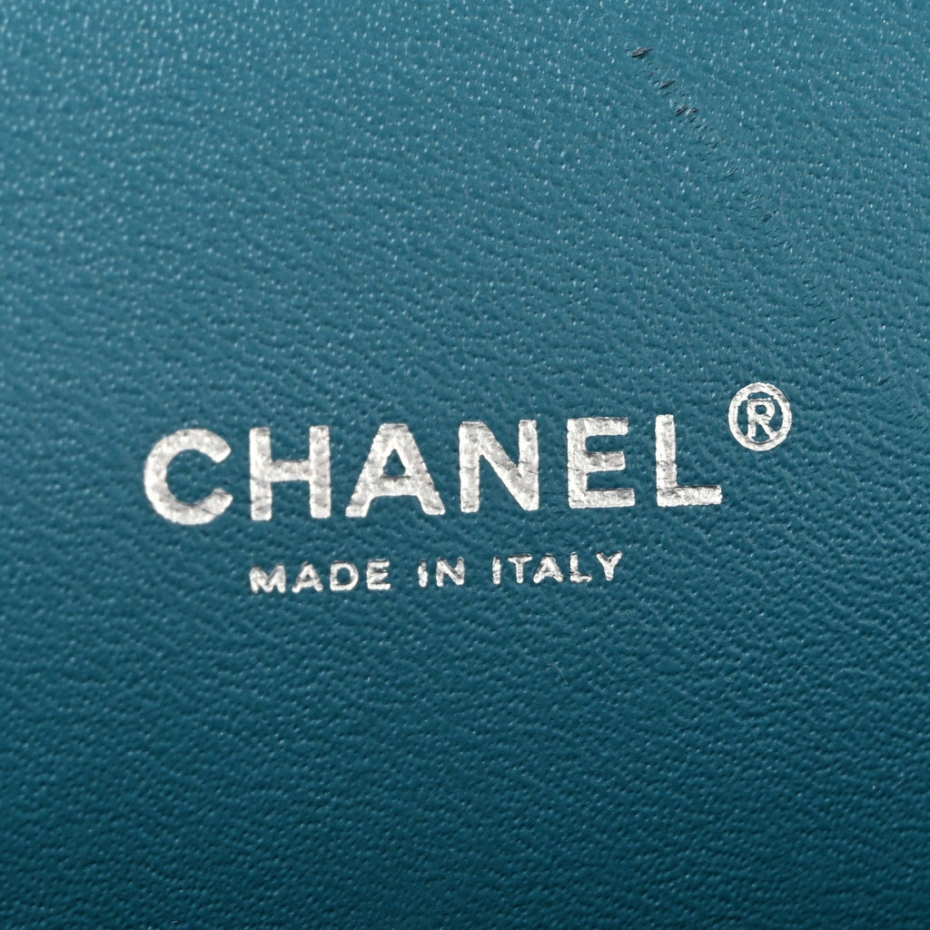 Lambskin Quilted Maxi Double Flap Turquoise wholesalehk.shop