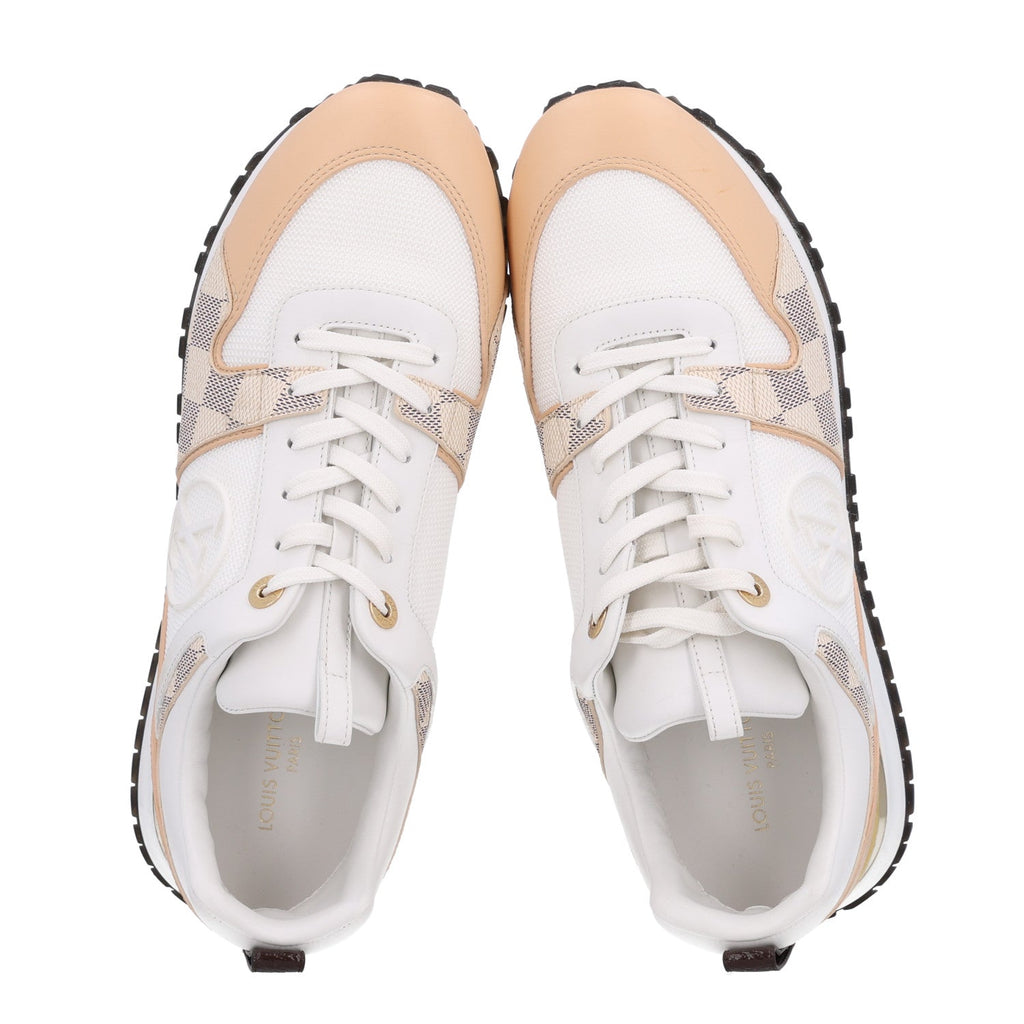 Calfskin Damier Azur Run Away Sneakers 40 White £¨ Direct shipment via from wholesalehk.shop