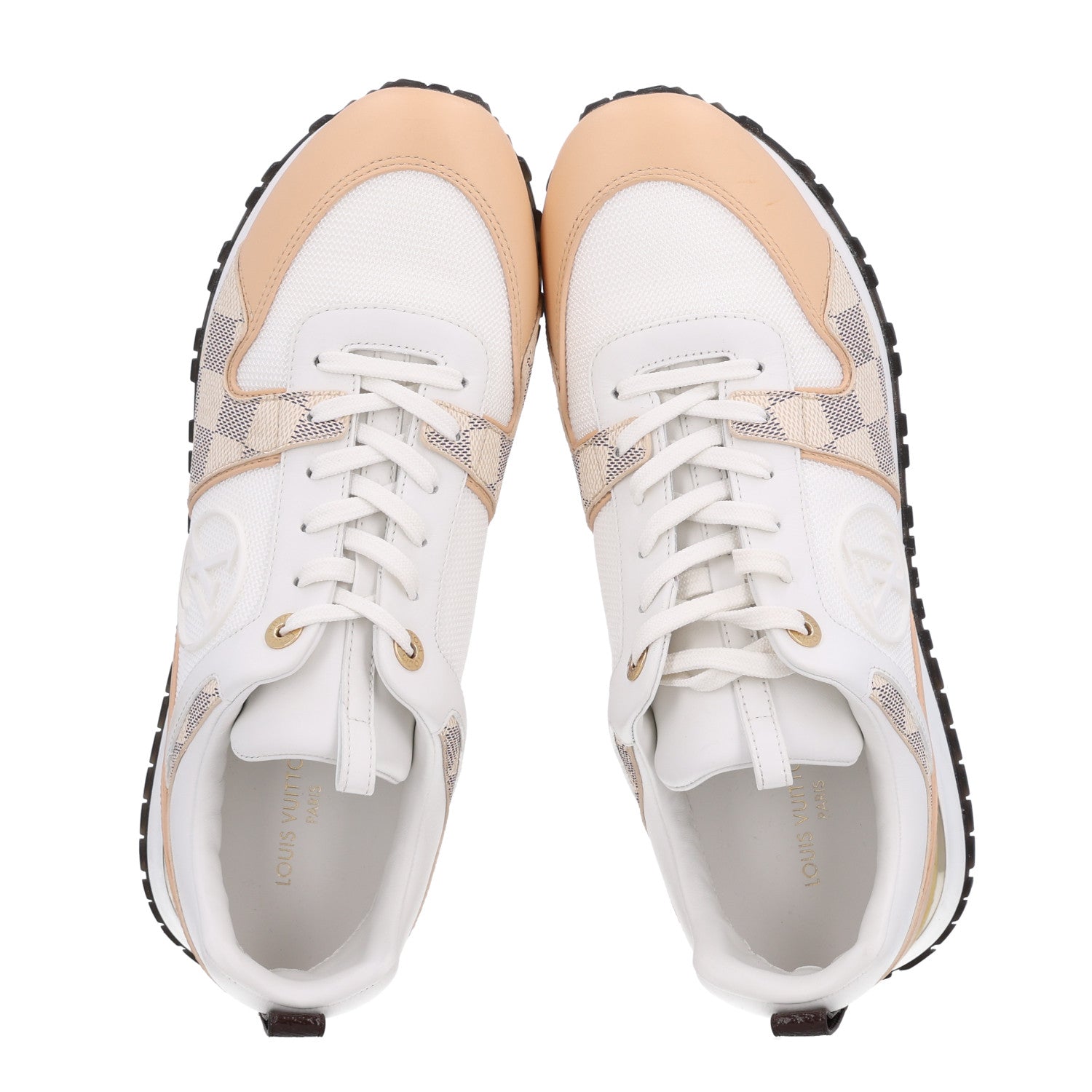Calfskin Damier Azur Run Away Sneakers 40 White £¨ Direct shipment via from wholesalehk.shop
