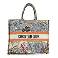 Canvas Embroidered Toile De Jouy Tropicalia Large Book Tote Denim Blue £¨ Direct shipment via from wholesalehk.shop