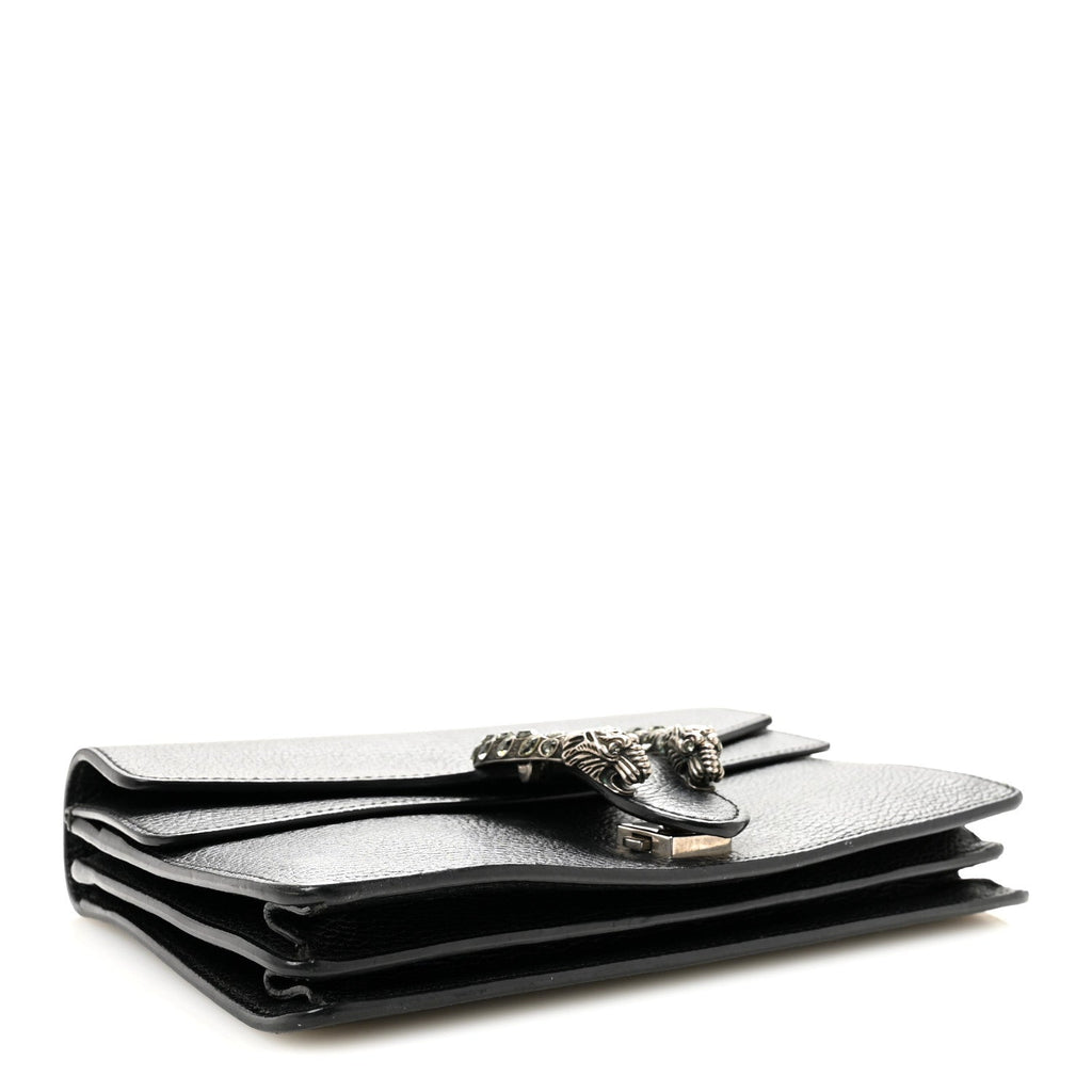 Pebbled Calfskin Small Dionysus Shoulder Bag Black wholesalehk.shop
