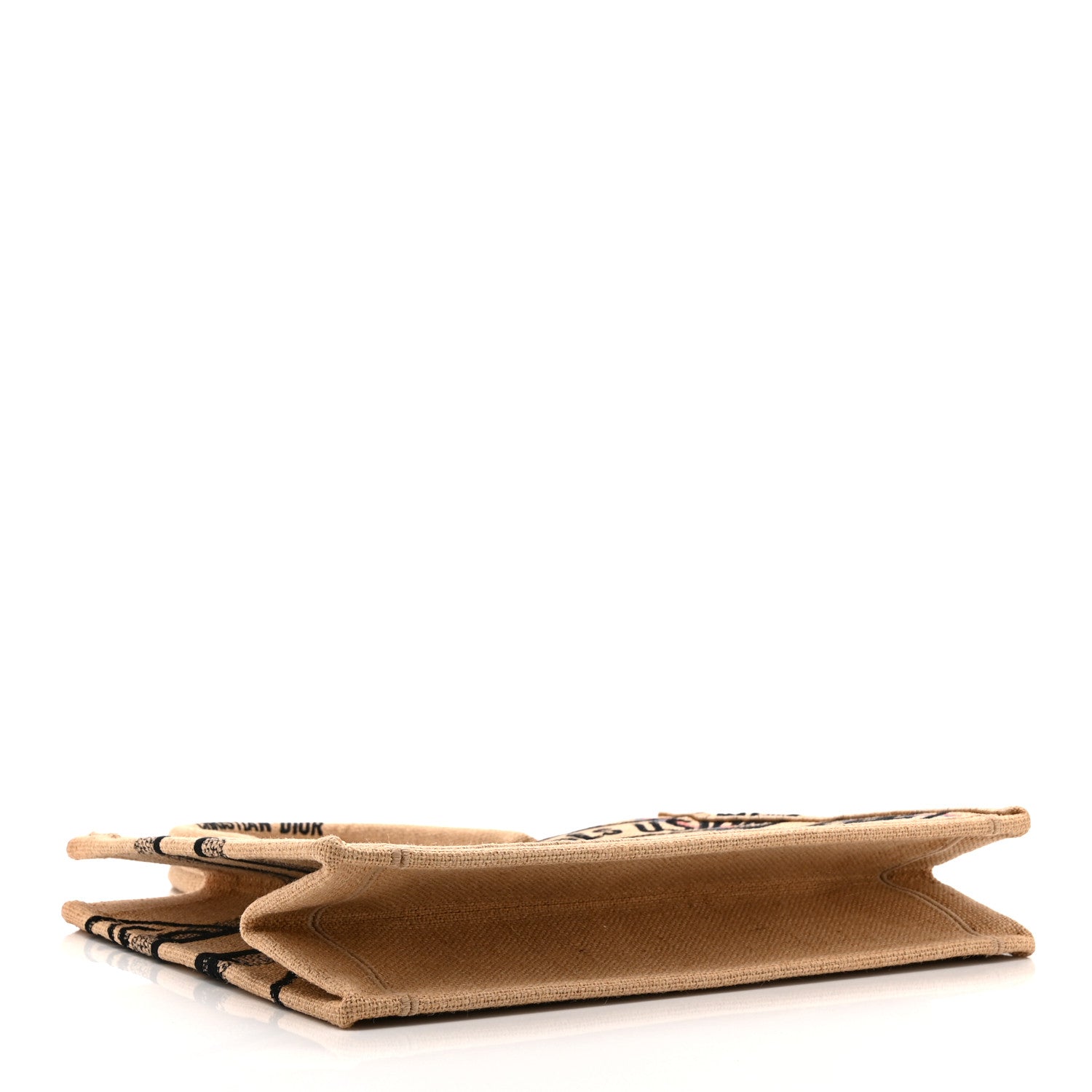 Canvas Jute Embroidered Medium Book Tote Black Beige £¨ Direct shipment via from wholesalehk.shop
