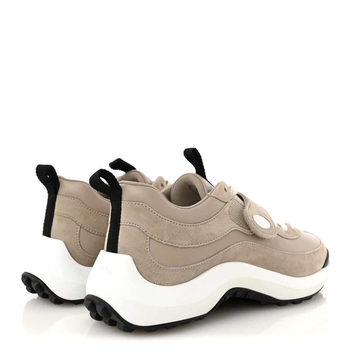 Calfskin Suede Goatskin Loop Sneakers 37 Beige Galet wholesalehk.shop