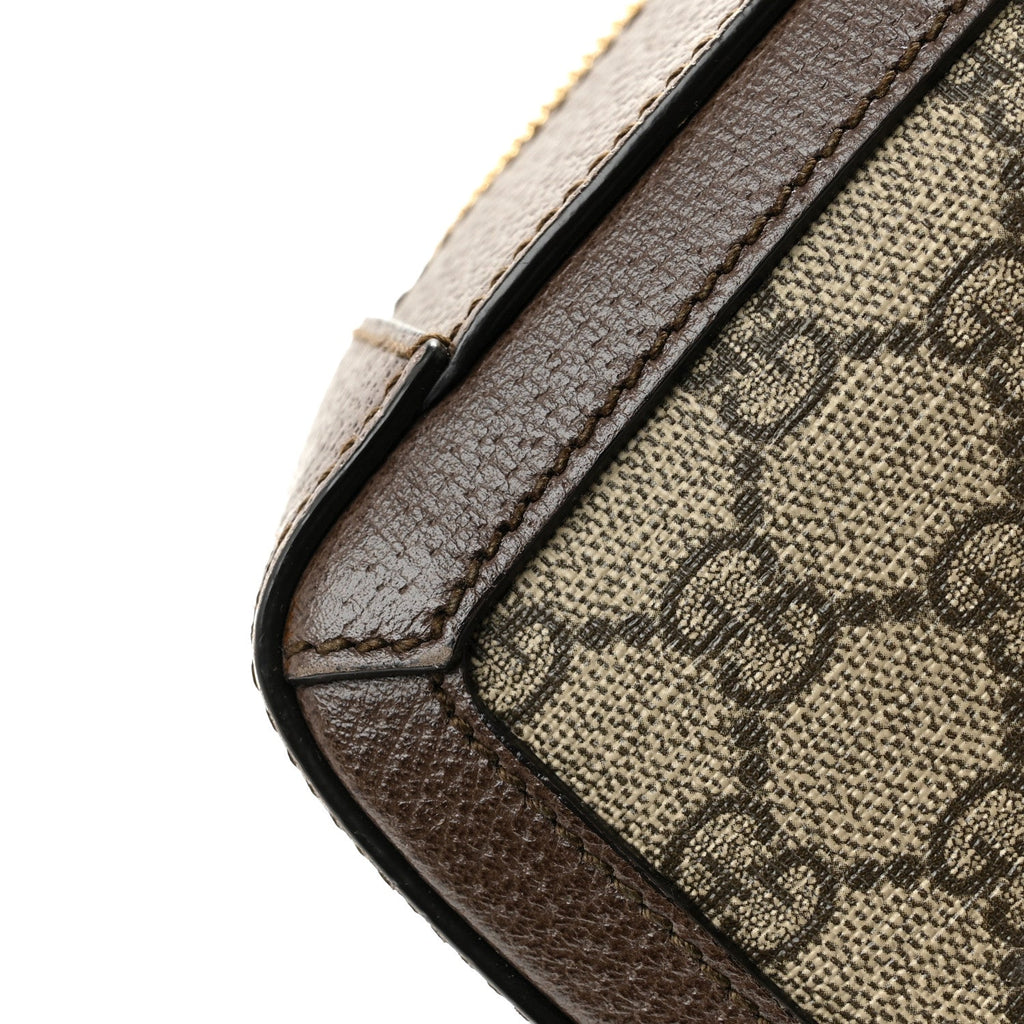 GG Supreme Monogram Web Small Ophidia Top Handle Shoulder Bag Brown wholesalehk.shop