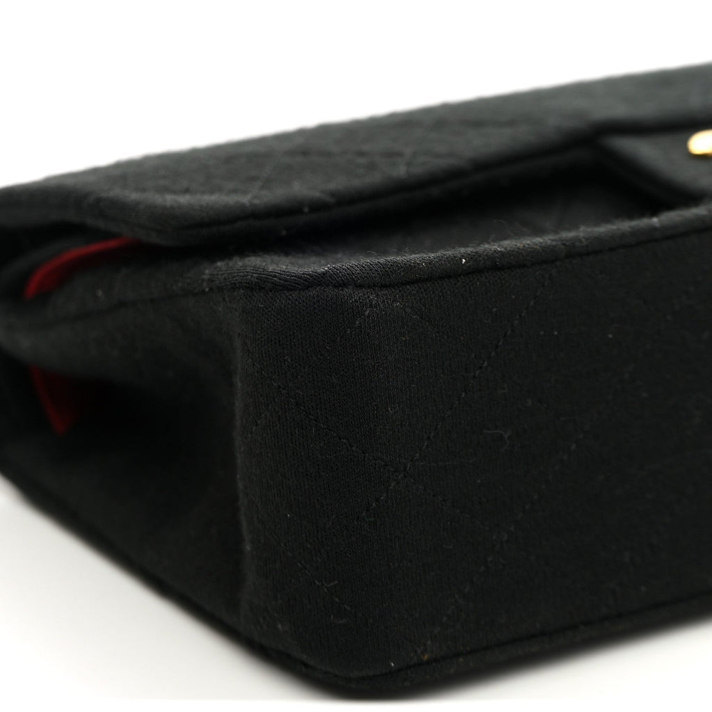 Jersey Quilted Medium Double Flap Black wholesalehk.shop