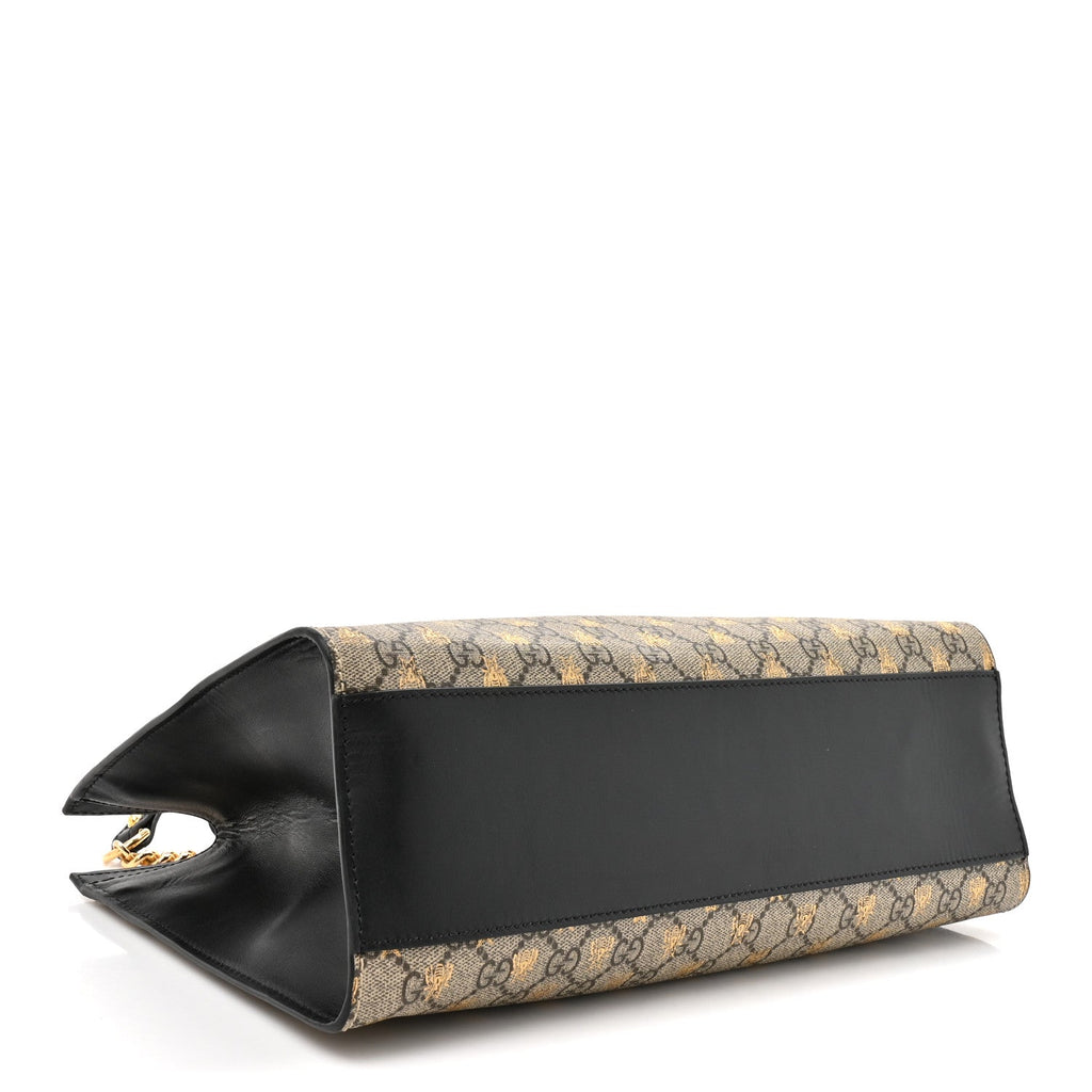 GG Supreme Monogram Bees Medium Padlock Tote Beige Oro Black £¨ Direct shipment via from wholesalehk.shop