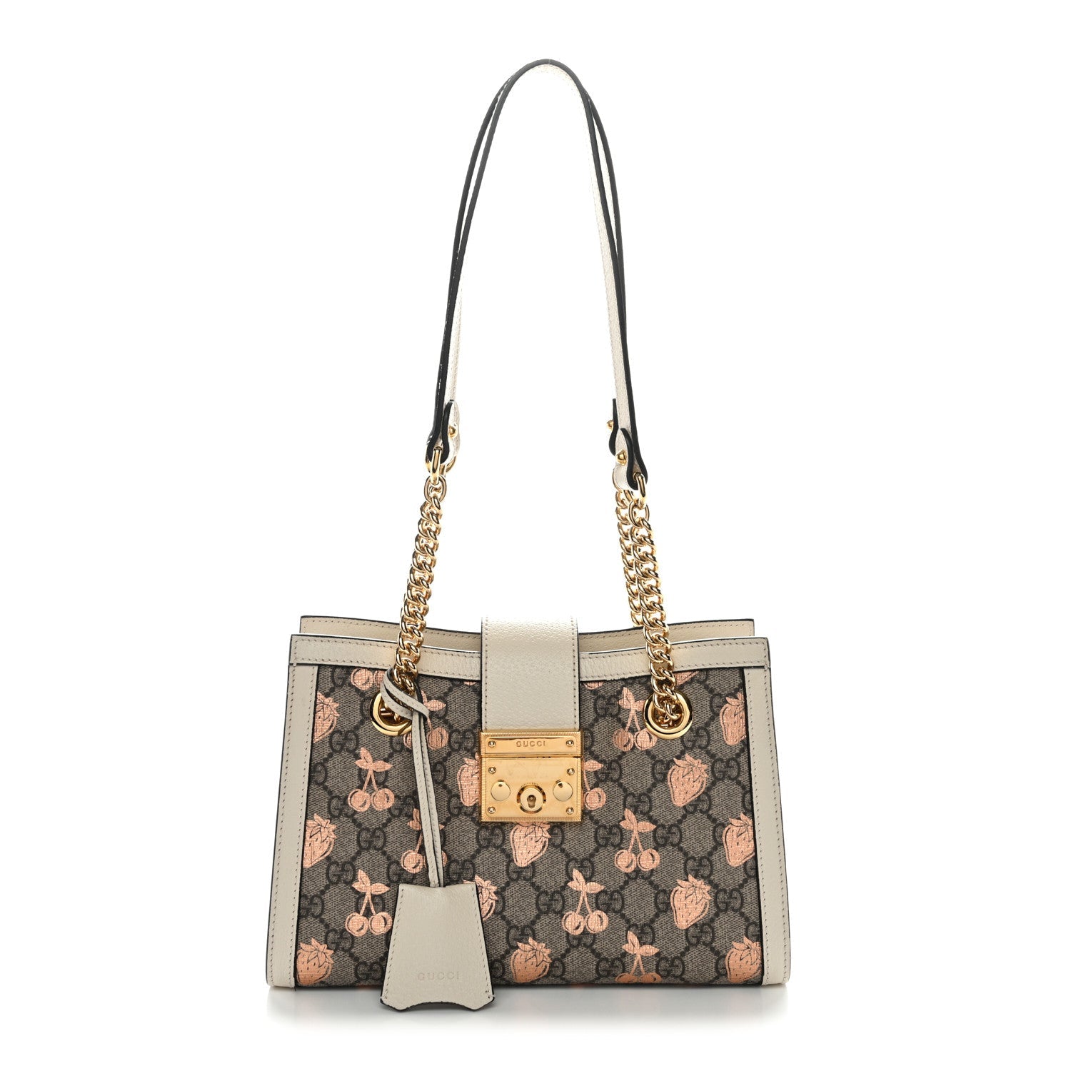 GG Supreme Monogram Berry Textured Dollar Calfskin Small Padlock Tote Beige Ebony Light Copper Mystic White £¨ Direct shipment via from wholesalehk.shop