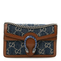 New Denim GG Monogram Dollar Calfskin Enamel Super Mini Dionysus Shoulder Bag Blue Tea Cuir Epilog Electric Blue wholesalehk.shop