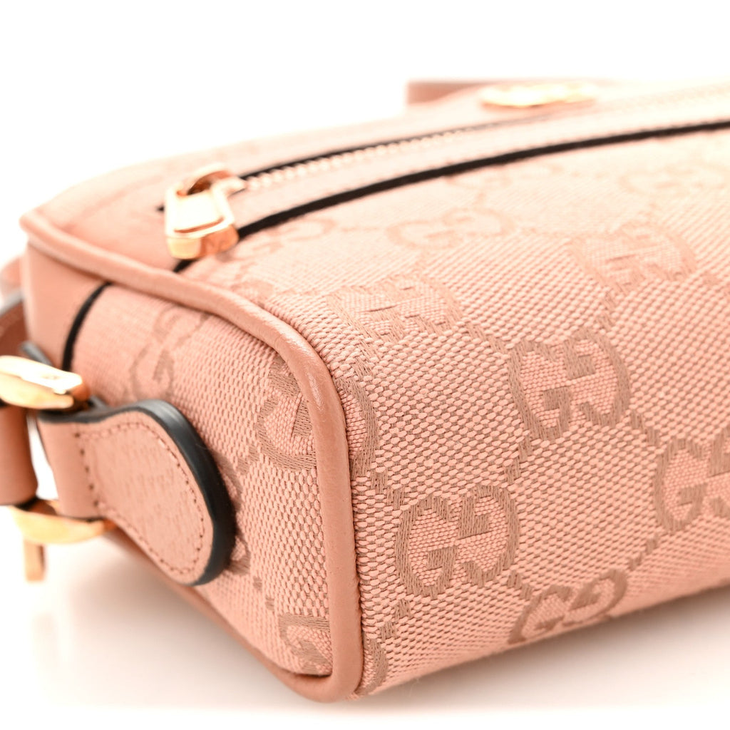 Monogram Textured Dollar Calfskin Mini Ophidia Shoulder Bag Cloche Rose Pink wholesalehk.shop