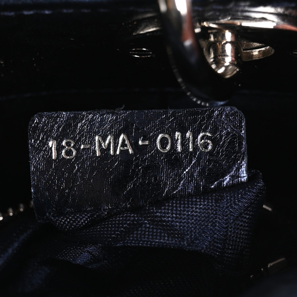 Metallic Crinkled Lambskin Cannage Mini Lady Dior Blue wholesalehk.shop