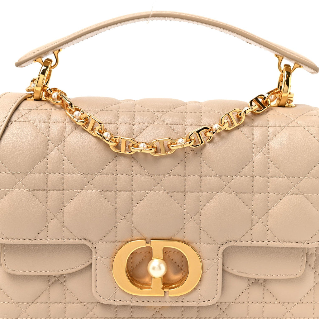 Lambskin Cannage Small Jolie Top Handle Bag Powder Beige Latte wholesalehk.shop