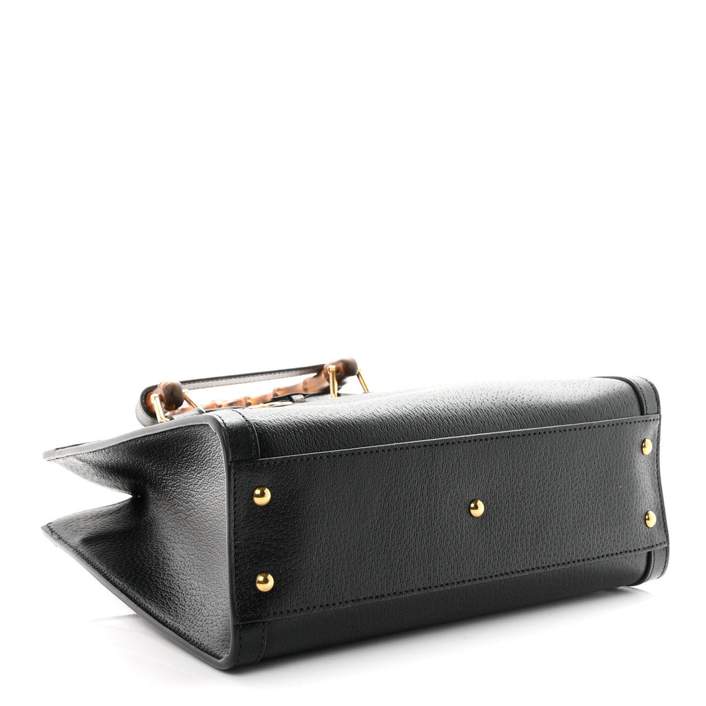 Textured Dollar Calfskin Web Small Diana Tote Bag Black Dusty Grey wholesalehk.shop