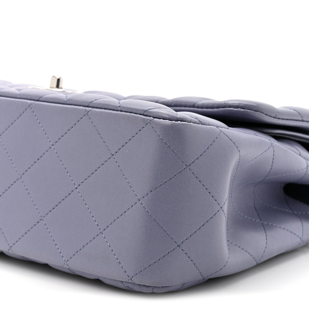 Lambskin Quilted Jumbo Double Flap Light Purple wholesalehk.shop