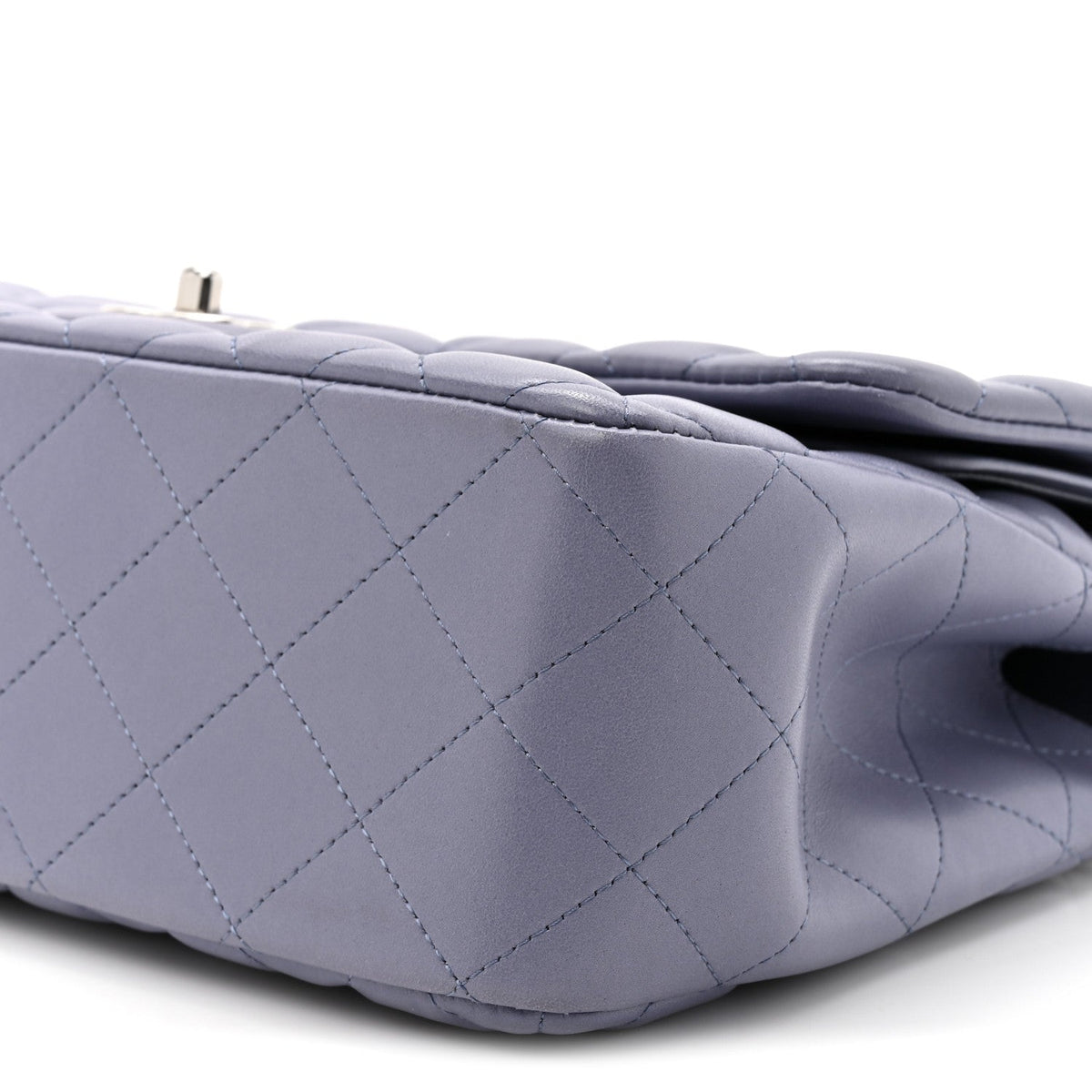 Lambskin Quilted Jumbo Double Flap Light Purple wholesalehk.shop