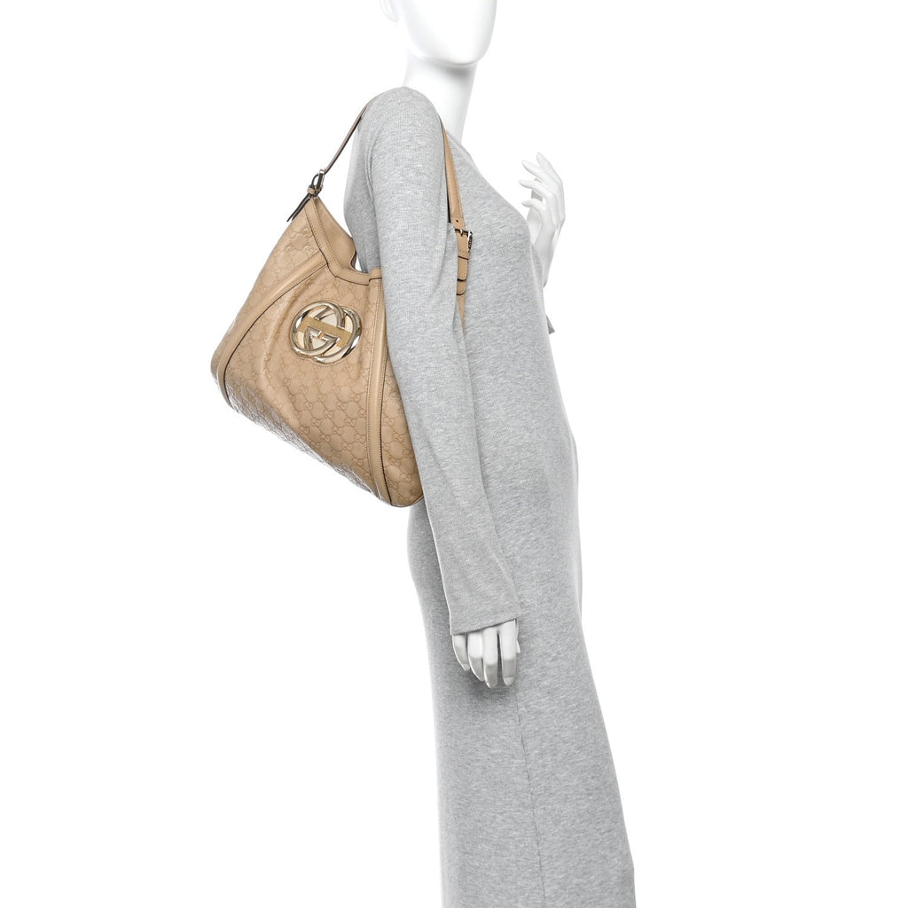 Guccissima Medium Britt Tote Beige £¨ Direct shipment via from wholesalehk.shop