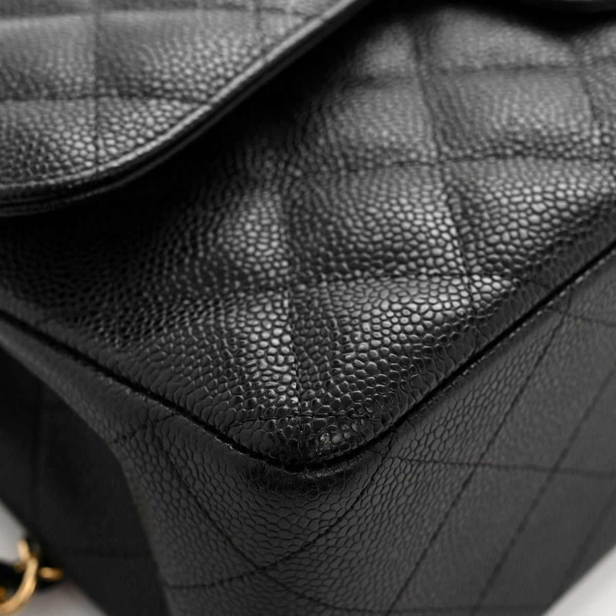 Caviar Quilted Jumbo Double Flap Black wholesalehk.shop