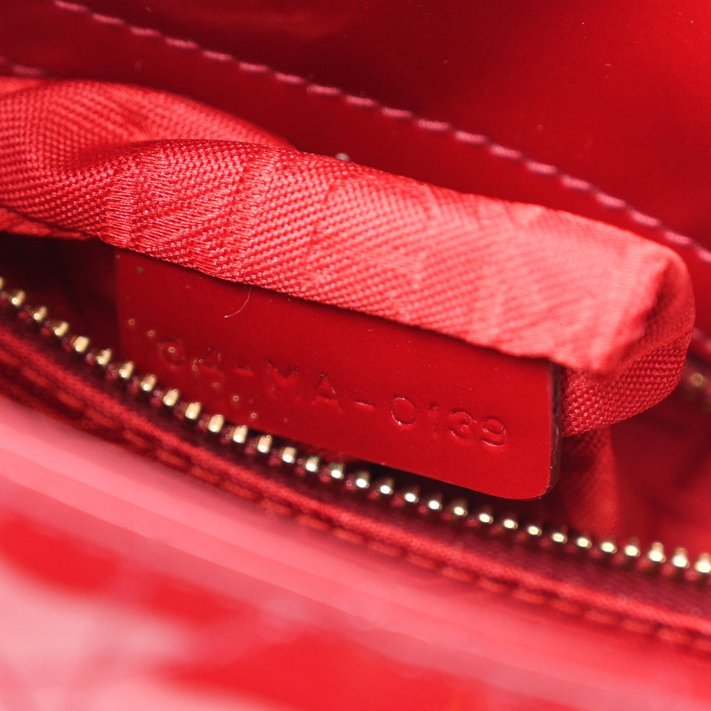 Patent Cannage Mini Lady Dior Red wholesalehk.shop